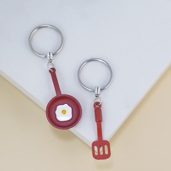 

2pcs Shovel Charm Keychain, Red