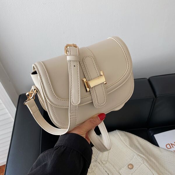 

Minimalist Flap Square Bag, White