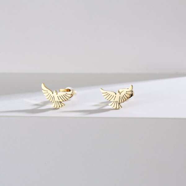 

14K Gold Plated Bird Design Stud Earrings