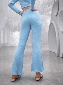 SHEIN EZwear Quần nữ màu trơn Giải trí - Màu xanh nhạt - Xem 7