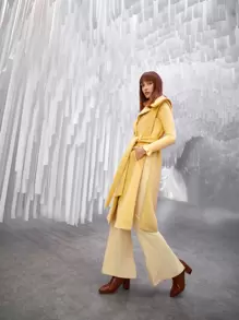 SHEIN 素色高領套頭毛衣 - 黃色 - 查看 8