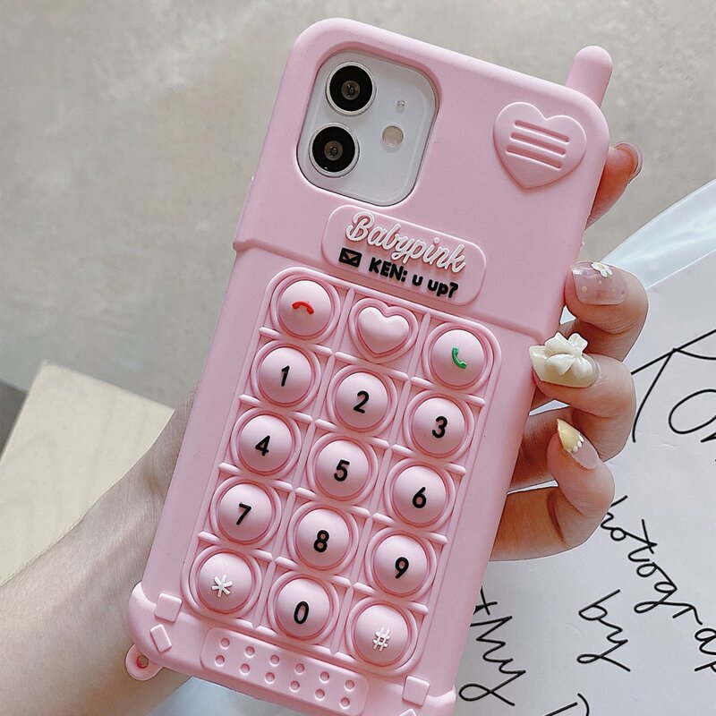 

Push Pop Bubble Fidget Phone Case, Pink