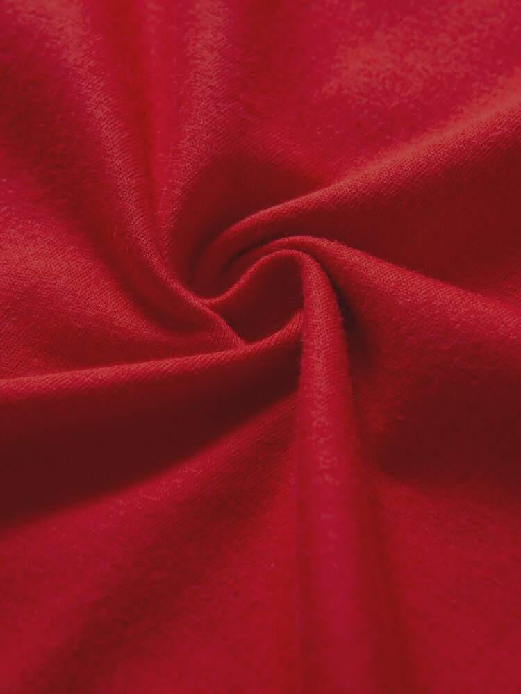 SHEIN Unity Camiseta con estampado de letra de cuello redondo - Rojo - Añade 5