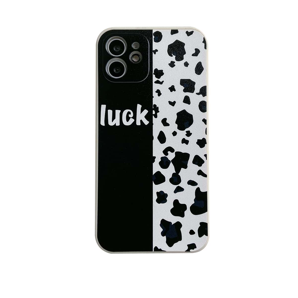 

1pc Leopard Phone Case, Black