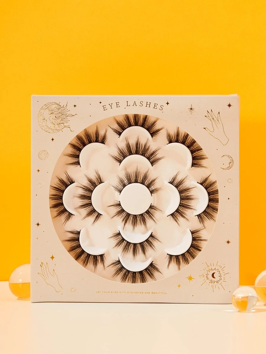 漫畫睫毛,7對豐盈假睫毛 - 黑色 - 查看 1