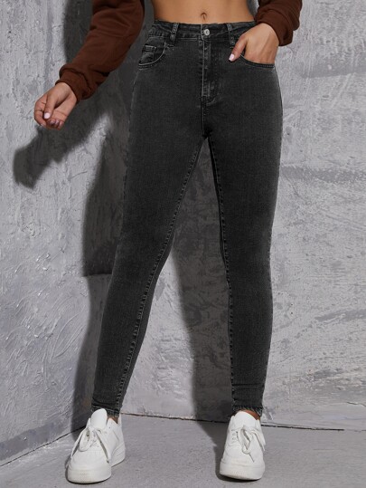 Jeans ajustados unicolor