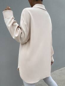 SHEIN Unity Blusa con bolsillo delantero de hombros caídos
