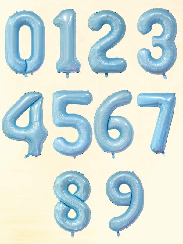 قطعة واحدة من البالونات الزخرفية الرقمية، بالون 40 بوصة بشكل رقم أزرق، لحفلات عيد الميلاد والكريسماس