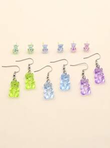 Hoa tai trang trí gấu 6 cặp - Nhiều màu - Xem 2