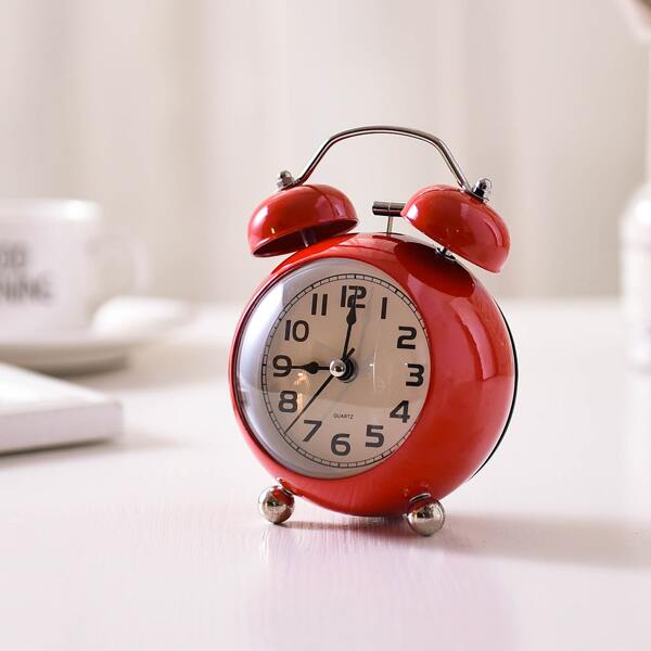 

1pc Desktop Alarm Clock, Red