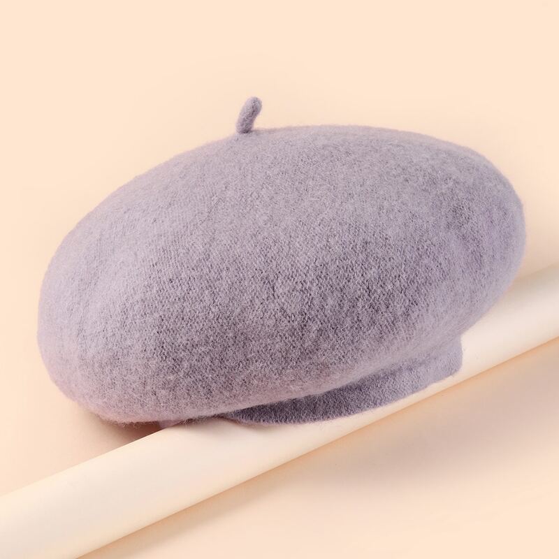 

1pc Solid Beret, Purple