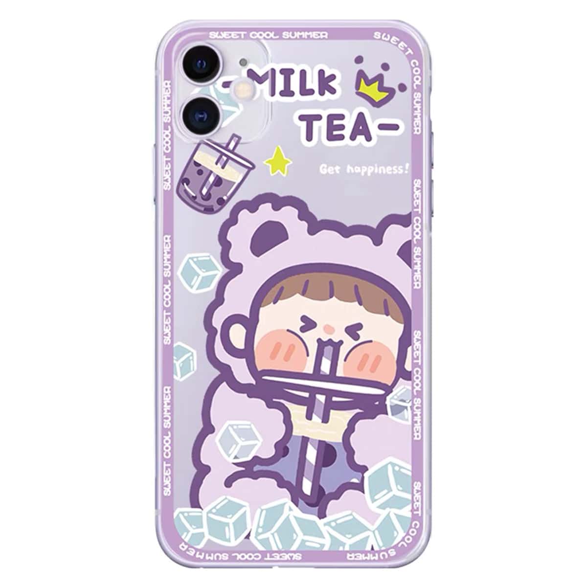 

Cartoon Graphic Phone Case, Purple