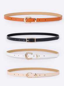 4pcs Metal Buckle Belt - Multicolor - View 2