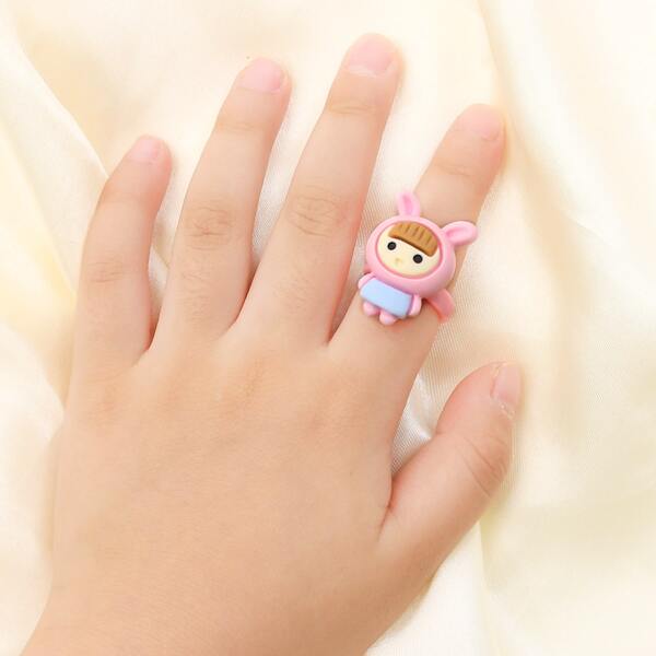 

Toddler Girls Cartoon Design Cuff Ring, Multicolor