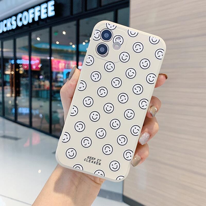 

Smile Pattern Phone Case, White