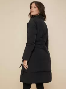 MOTF PREMIUM BELTED DOWN COAT - Black - View 2