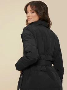 MOTF PREMIUM BELTED DOWN COAT - Black - View 10