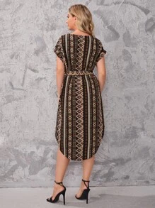 SHEIN Clasi Đầm Thắt lưng Bộ lạc Boho - Nhiều màu - Xem 2