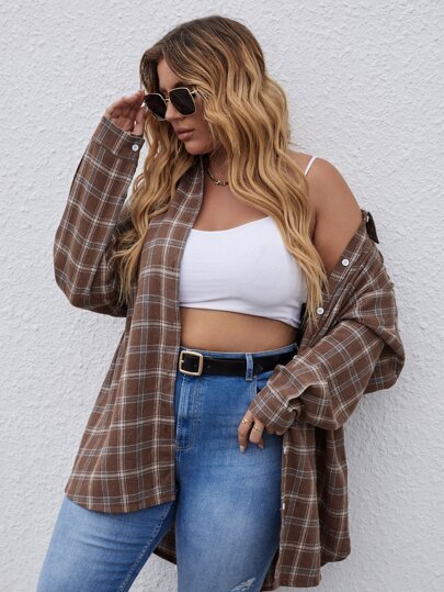 بلايز مقاسات كبيرة الزر الطرطان كاجوال