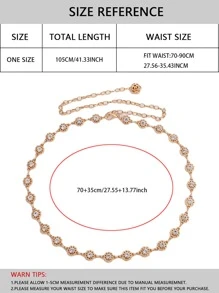 Rhinestone Flower Chain Belt