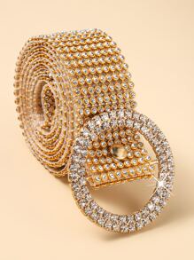 ROMWE Goth 水鑽腰鏈 - 金色 - 查看 1