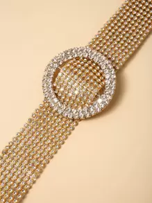 ROMWE Goth 水鑽腰鏈 - 金色 - 查看 2