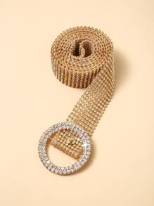 ROMWE Goth 水鑽腰鏈 - 金色 - 查看 4