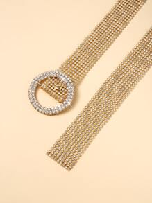 ROMWE Goth 水鑽腰鏈 - 金色 - 查看 6