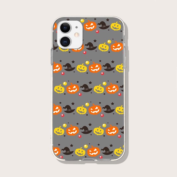 

Halloween Cartoon Graphic Phone Case, Multicolor