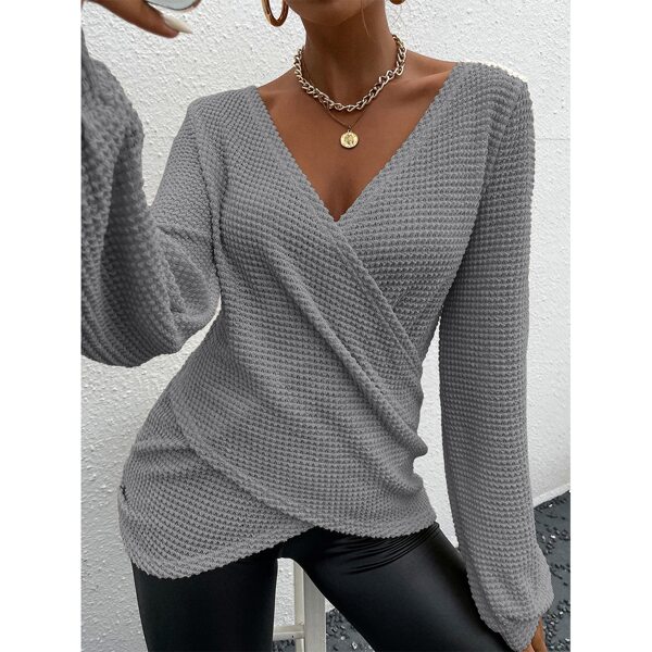 

Solid Wrap Bishop Sleeve Tee, Grey