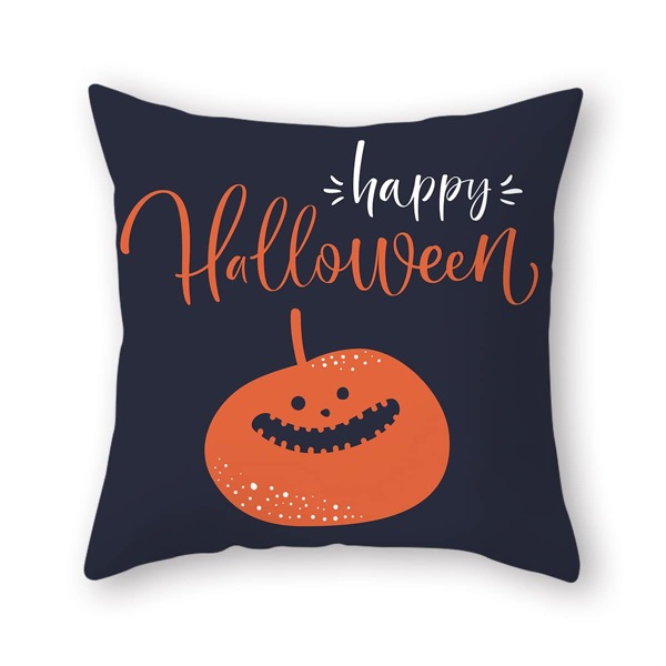 

Halloween Pumpkin & Letter Graphic Cushion Cover Without Filler, Multicolor