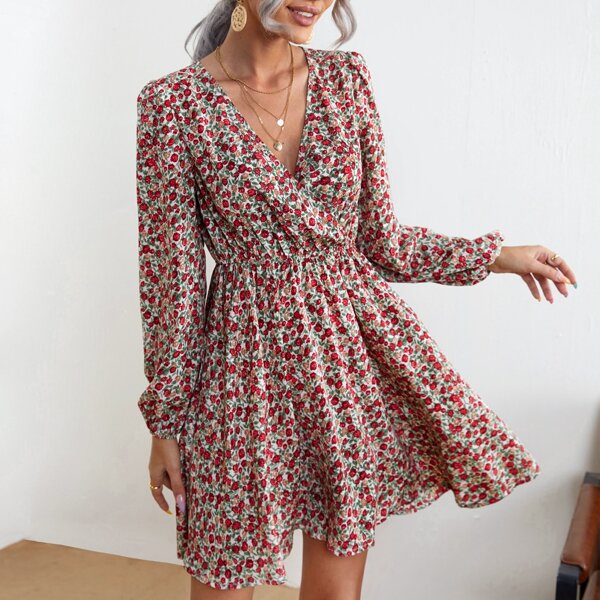 

Ditsy Floral Print A-line Dress, Multicolor