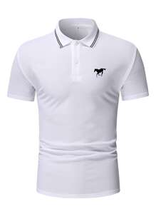 Manfinity Homme 男士動物印花POLO衫 - 白色 - 查看 3