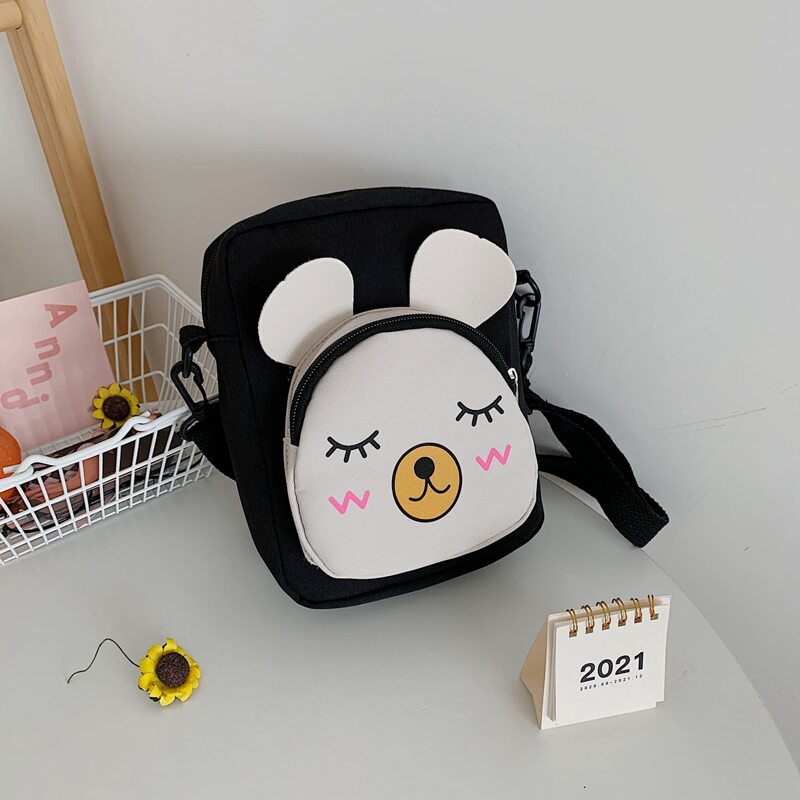 

Cartoon Graphic Crossbody Bag, Black