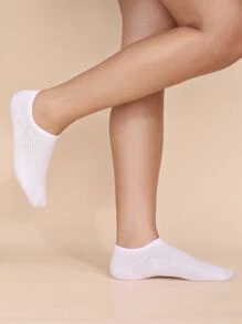 6pairs Solid Ankle Socks - White - View 4