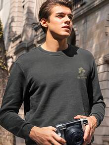 Áo nỉ Nam Lá thư Thực vật Giải trí - Màu xám đen - Xem 3