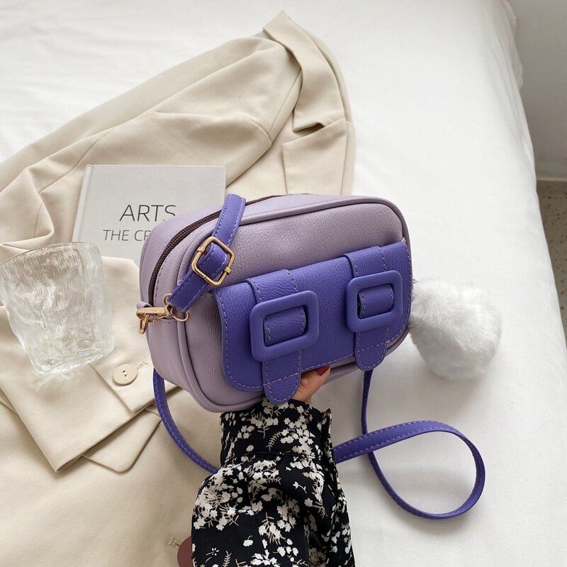 

Double Buckle Crossbody Bag, Purple