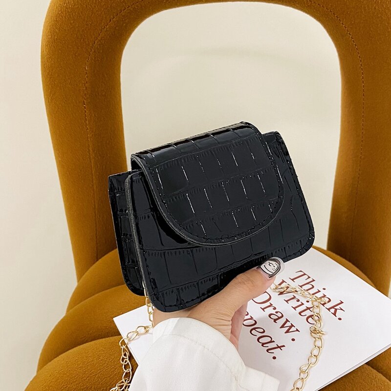

Croc Embossed Crossbody Bag, Black