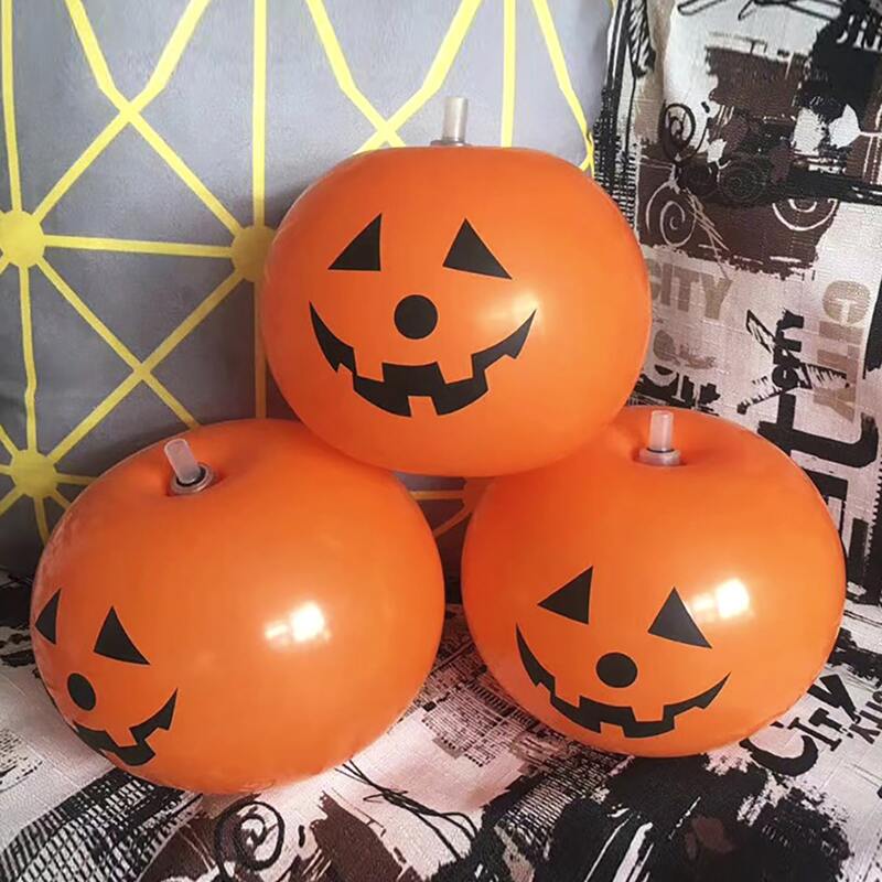 

5pcs Halloween Pumpkin Print Decorative Balloon, Orange