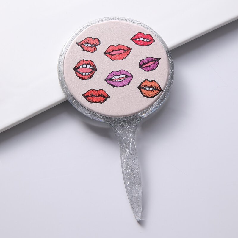 

Lip Pattern Makeup Mirror, Baby pink