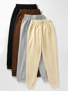 SHEIN Unity 4Pack Thermal Lined Joggers - Multicolor - View 3