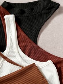 SHEIN Unity Áo hai dây Dây kéo Xù nhỏ Buộc lại màu trơn Gợi cảm - Nhiều màu - Xem 3