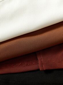 SHEIN Unity Áo hai dây Dây kéo Xù nhỏ Buộc lại màu trơn Gợi cảm - Nhiều màu - Xem 4