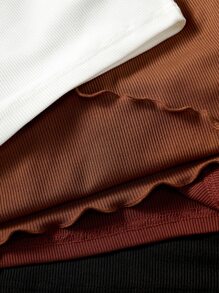 SHEIN Unity Áo hai dây Dây kéo Xù nhỏ Buộc lại màu trơn Gợi cảm - Nhiều màu - Xem 5