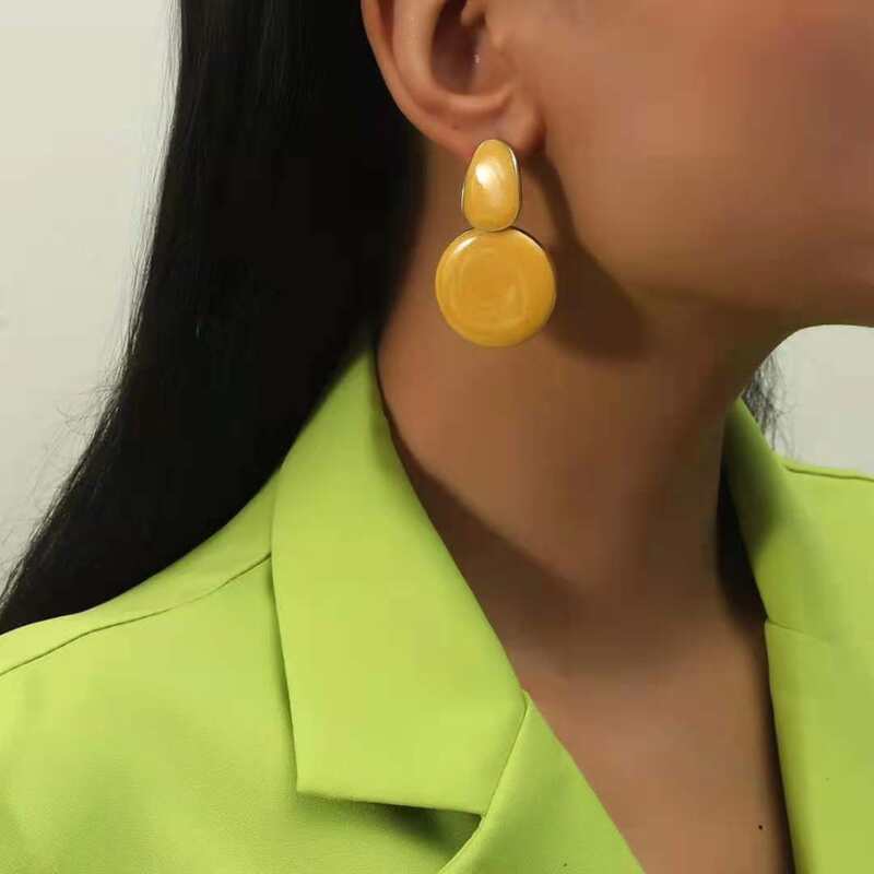 

Geo Drop Earrings, Yellow