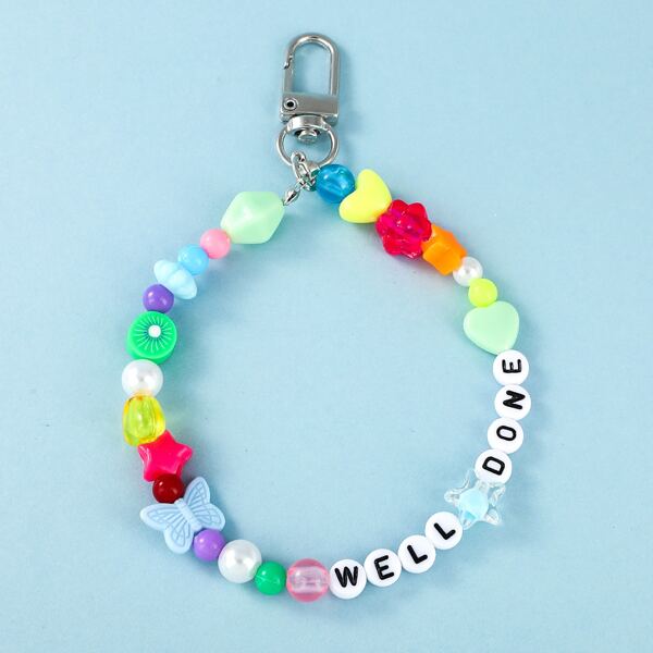 

Colorblock Letter Graphic Bag Charm, Multicolor