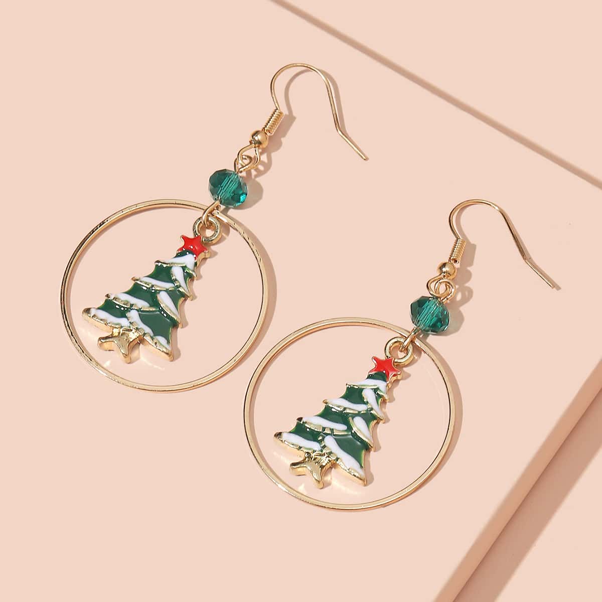

Christmas Tree Drop Earrings, Multicolor