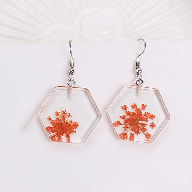 

Floral Decor Earrings, Orange
