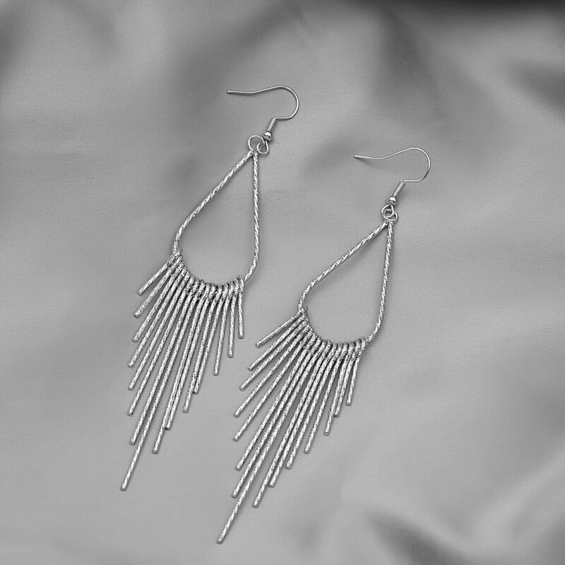 

Tassel Drop Earrings, Silver