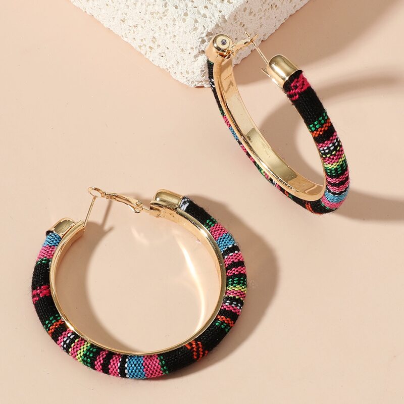 

Graphic Hoop Earrings, Multicolor
